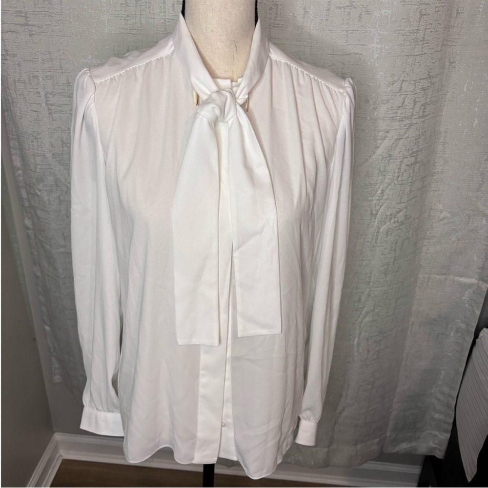 Louis Vuitton Classic White Blouse with Bow